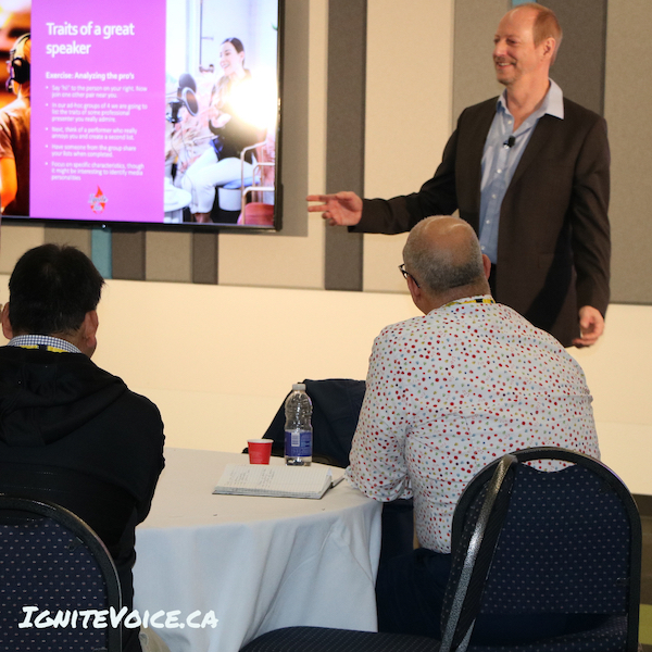 Kevin Ribble training others to be great speakers.